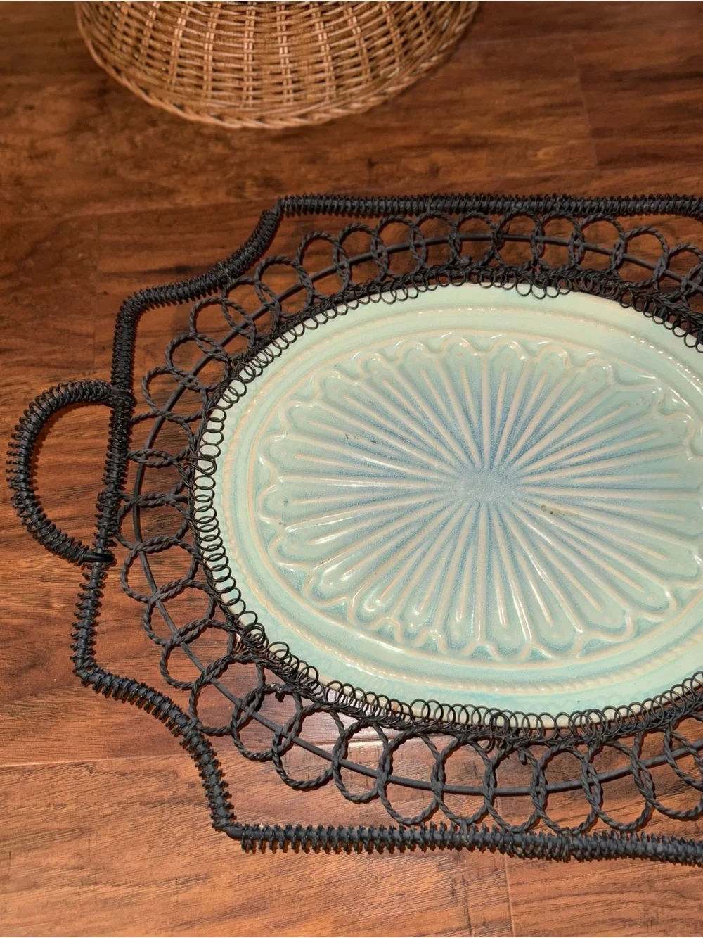 Vintage French Wire Serving Tray/French Country Decor-Square Nest